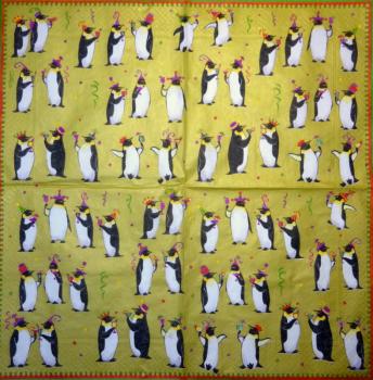 040 Pinguine - 3-lagig (weiß) - Caspari - Janine Moore